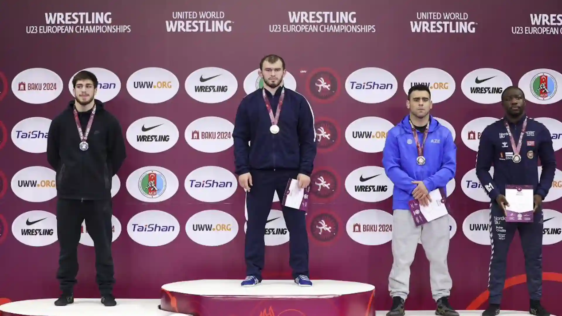 Medalists of the first day of the European U-23 Greco-Roman Wrestling Championship