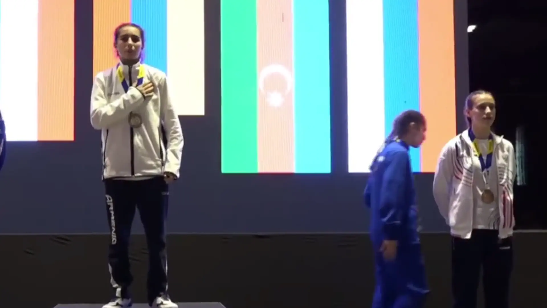 Disgusting behavior of Azerbaijanis at the U16 European Boxing championship award ceremony (Video)