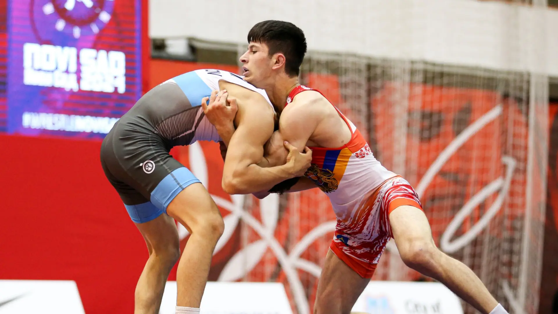 European Championship U-20 in freestyle wrestling. Final couples of the first day