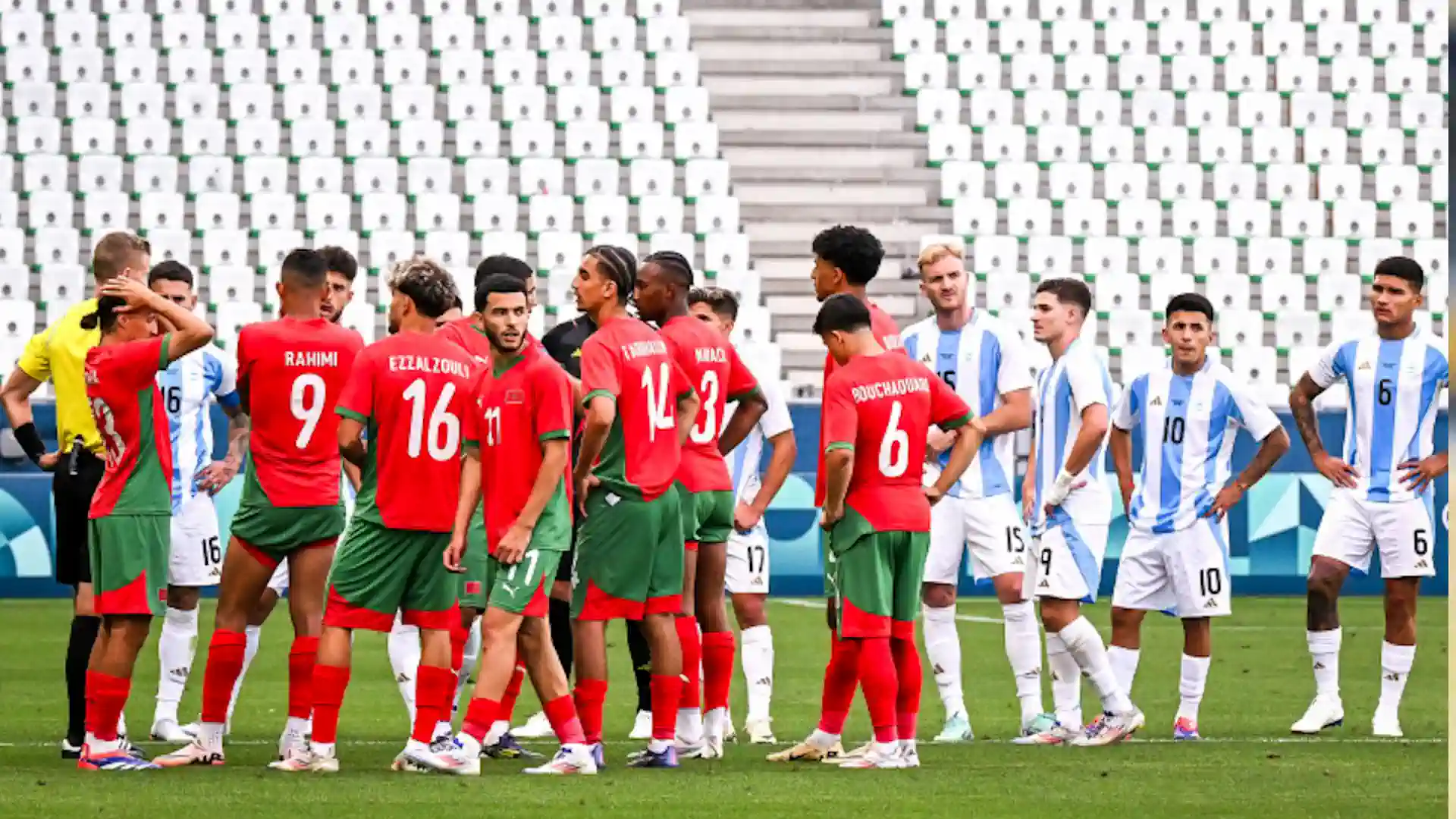 The first football match at the Olympics was sensational: Morocco beat Argentina