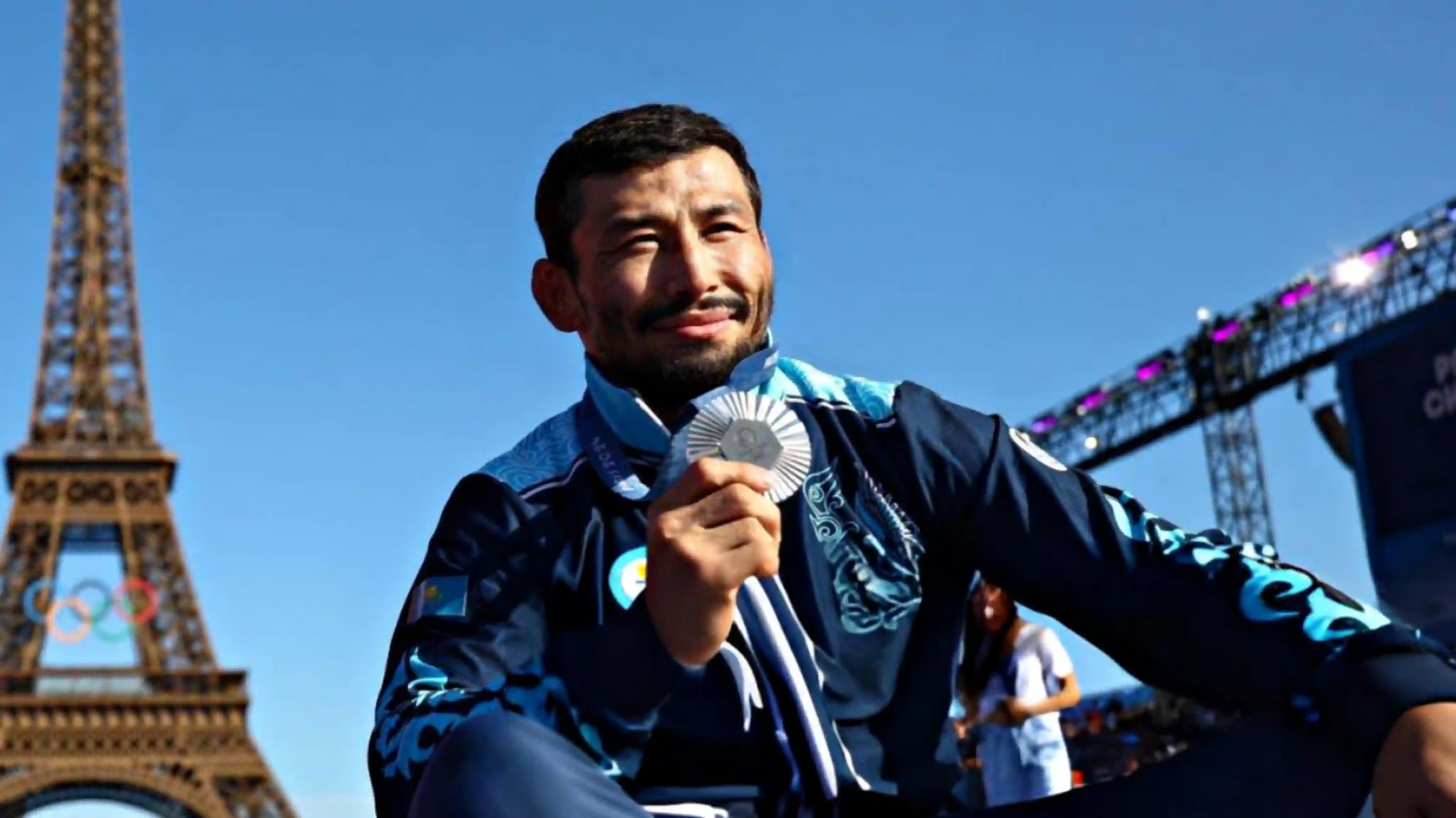 What was presented to Kazakhstani Demeu Zhadrayev for his Olympic medal in Greco-Roman wrestling