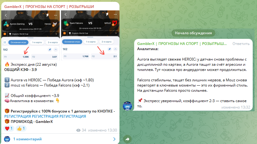 Экспресс с кф 3.9 и аналитикой в комментариях