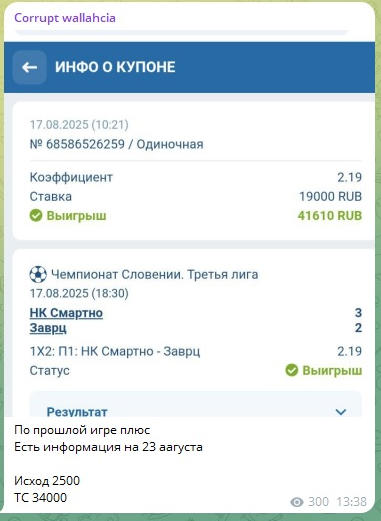 Демонстрация победного купона Демонстрация победного купона