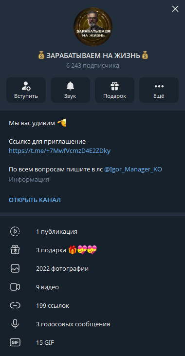 Зарабатываем на жизнь телеграмм