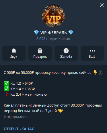 VIP ЯНВАРЬ телеграмм