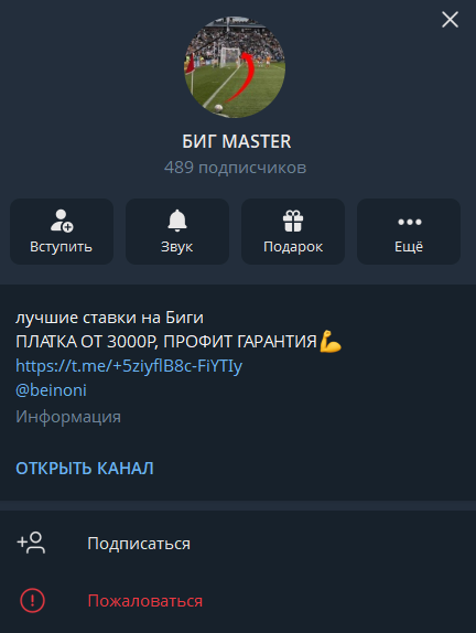БИГ MASTER телеграмм