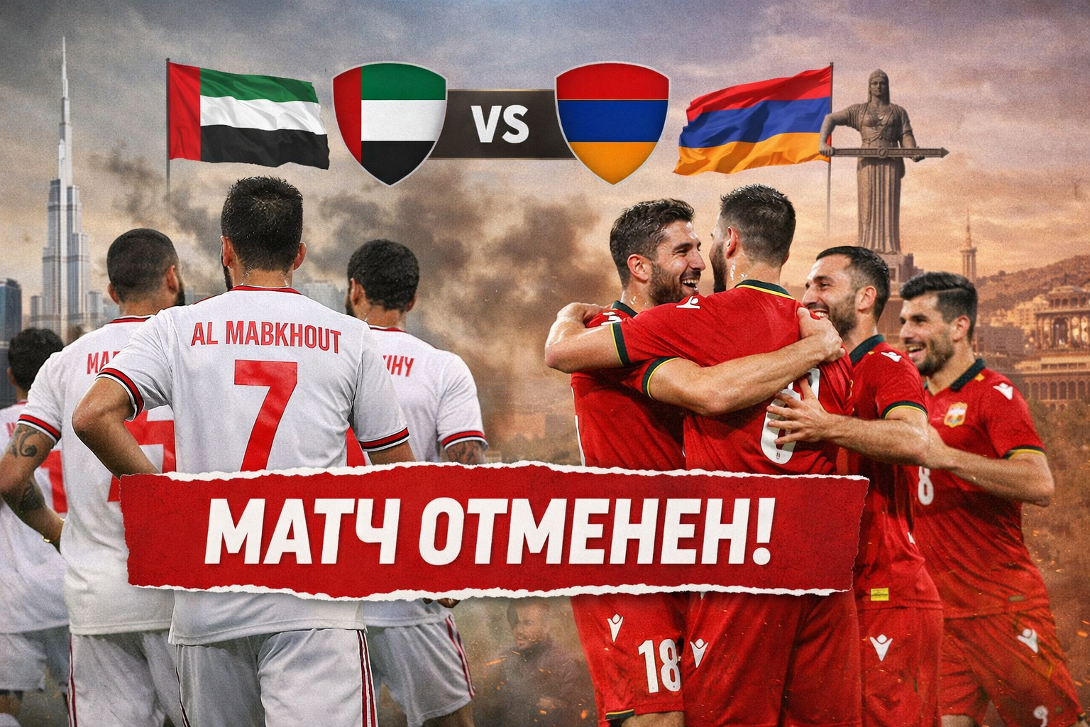 Отмена матча ОАЭ Армения март
