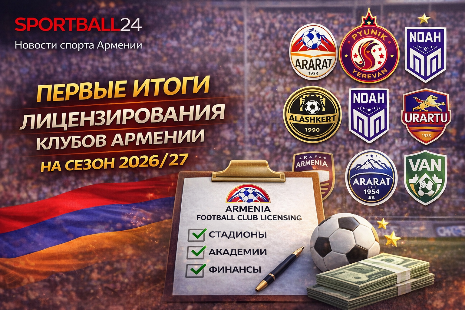 Первые итоги лицензирования клубов Армении на сезон 2026/27