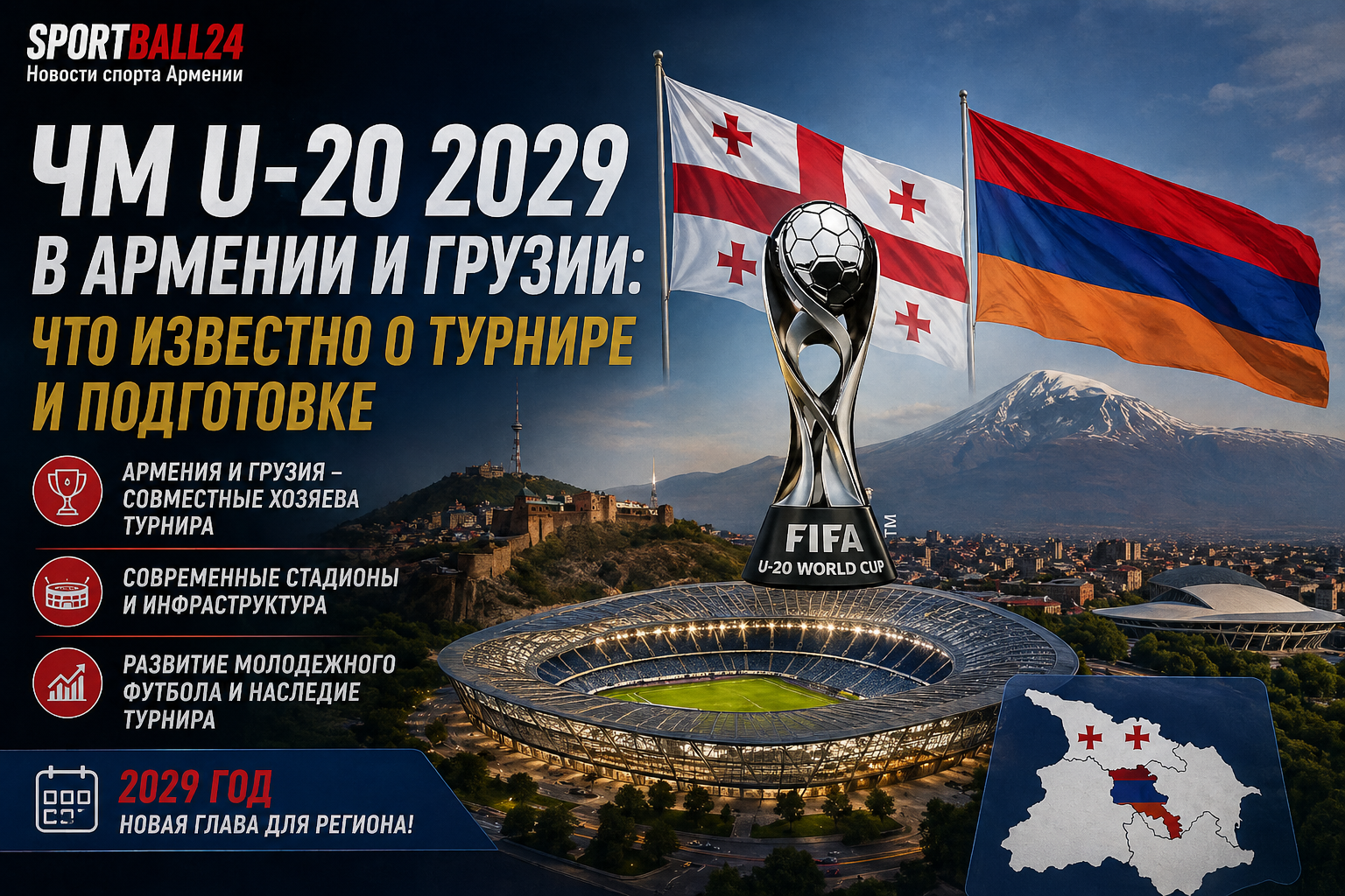 Чм U-20 2029 в Армении и Грузии: что известно о турнире и подготовке