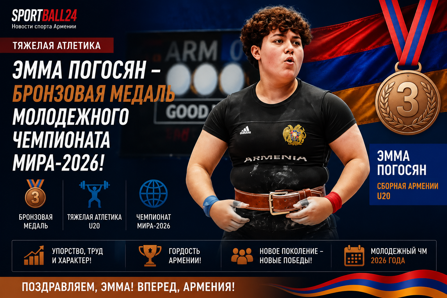 Эмма Погосян и бронзовая медаль молодежного чемпионата мира-2026
