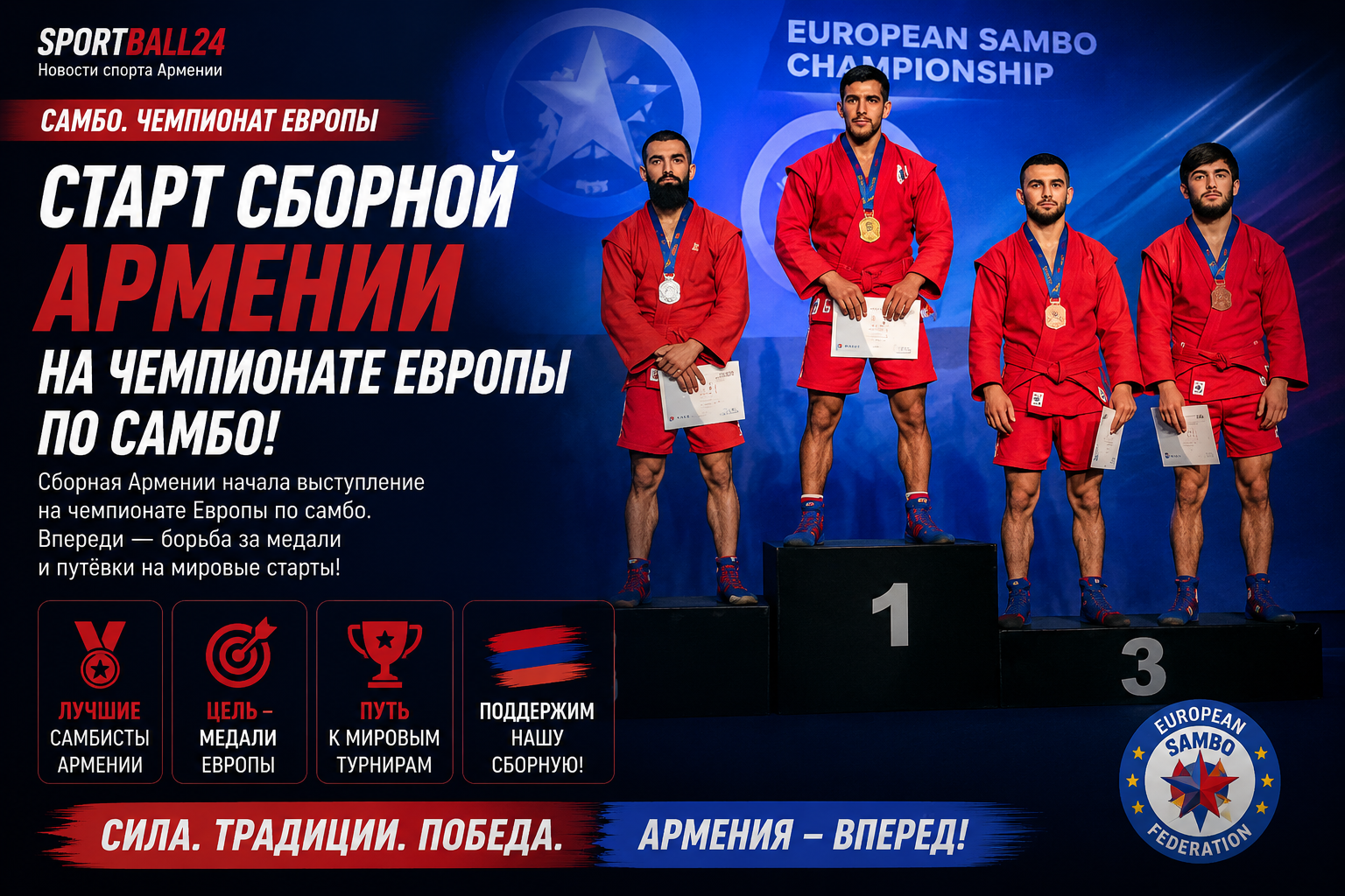 Старт сборной Армении на чемпионате Европы по самбо