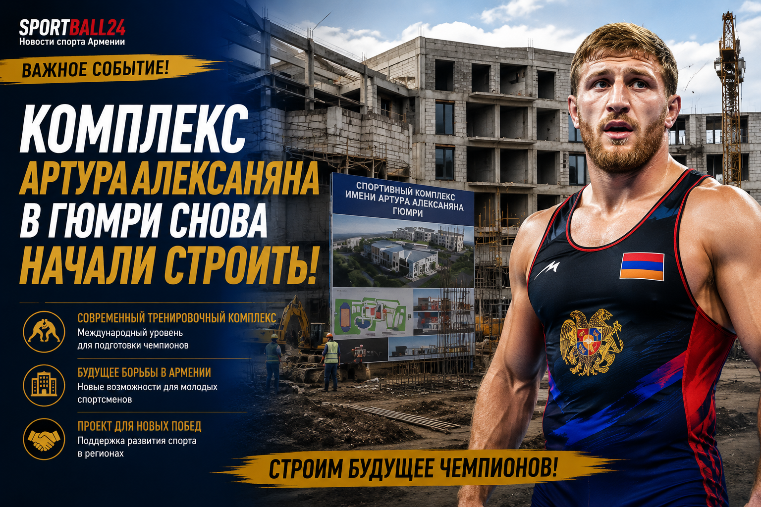 Комплекс Артура Алексаняна в Гюмри снова начали строить