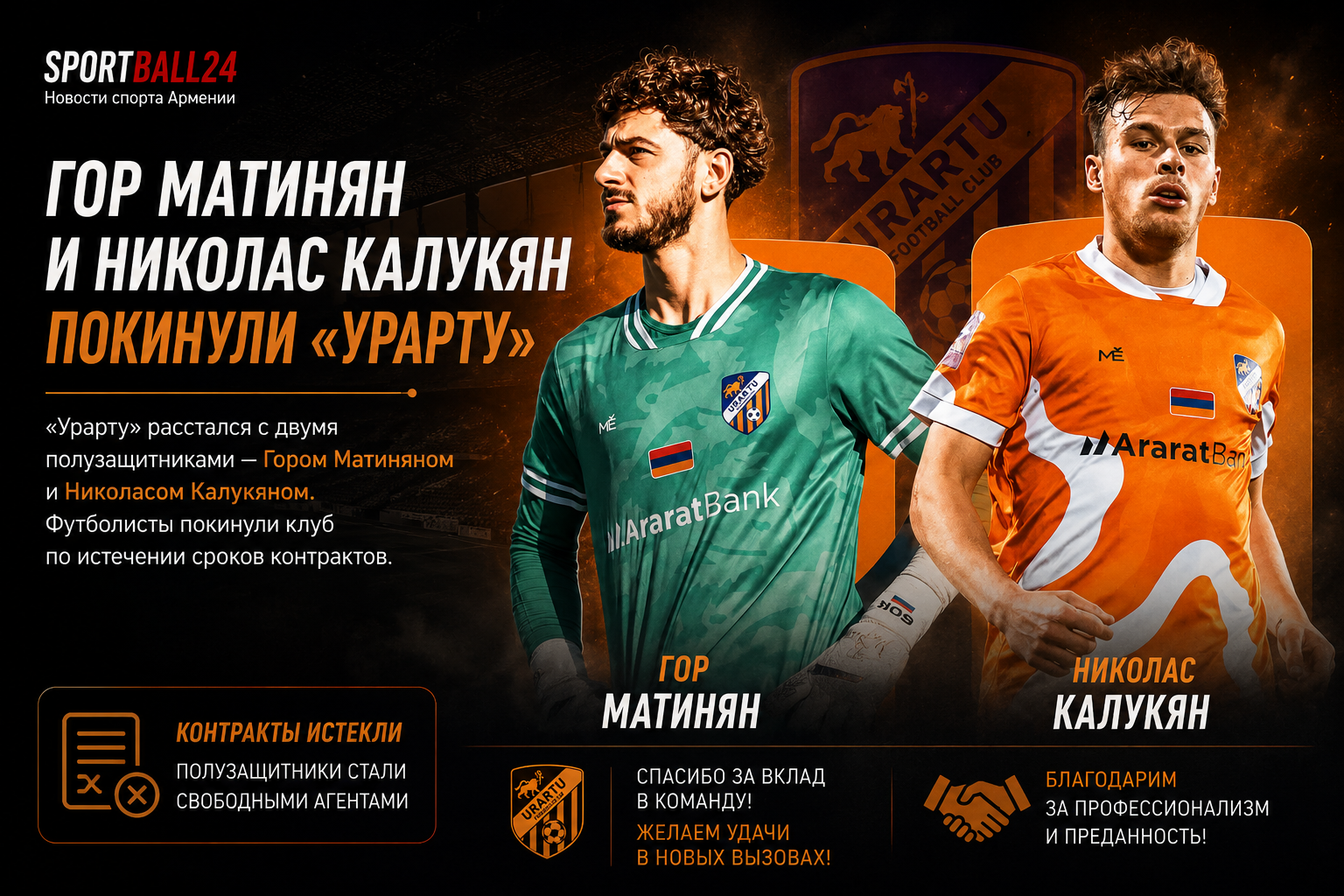 Гор Матинян и Николас Калукян покинули «Урарту»