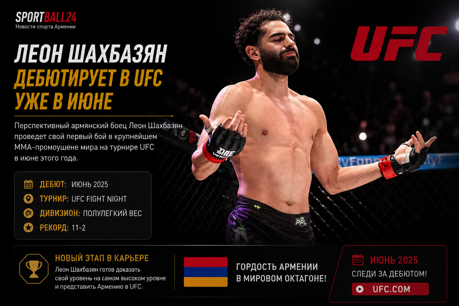 Леон Шахбазян дебютирует в UFC уже в июне