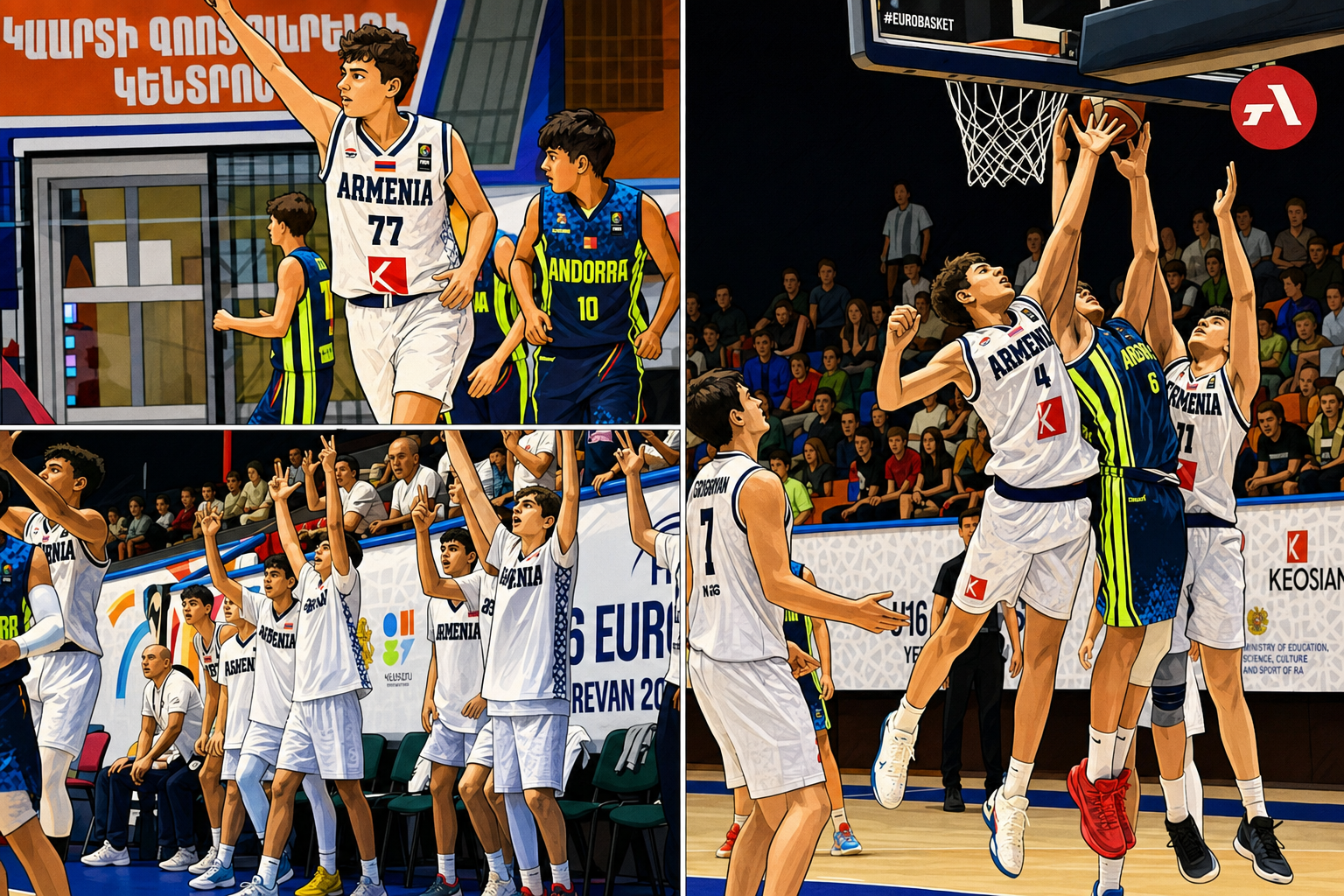 Сборная Армении на ЧЕ U16 по баскетболу начала турнир с крупной победы