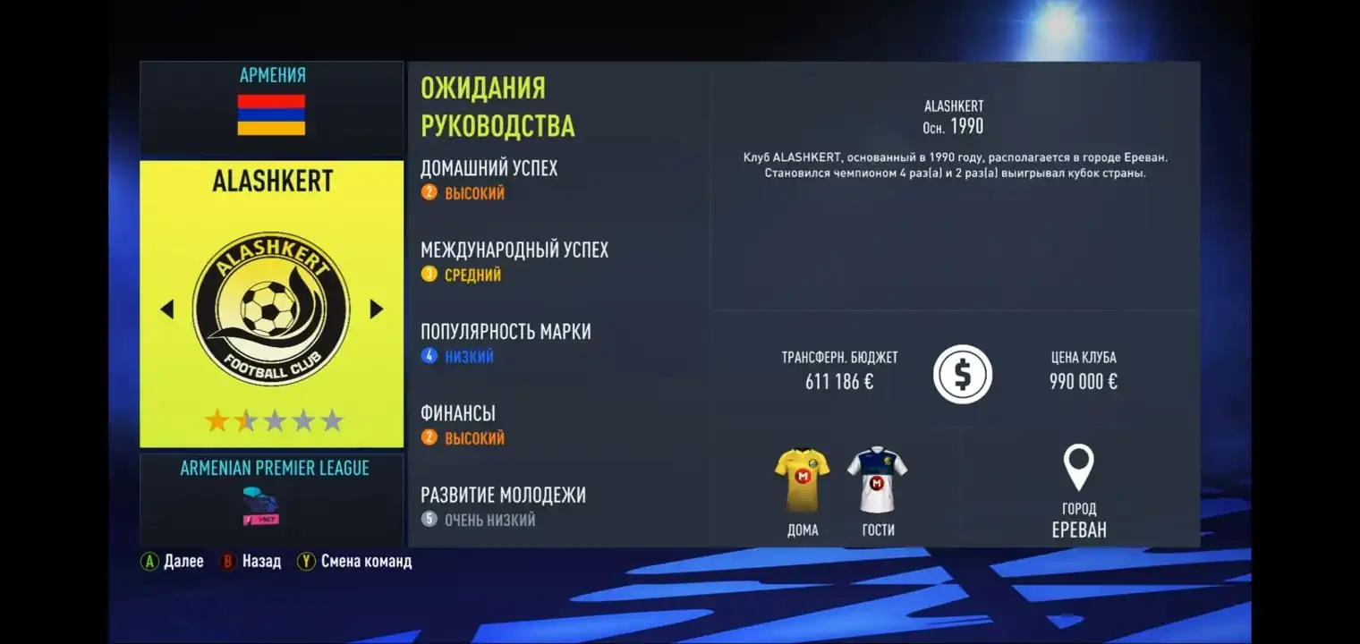 Чемпионат Армении в FIFA 22