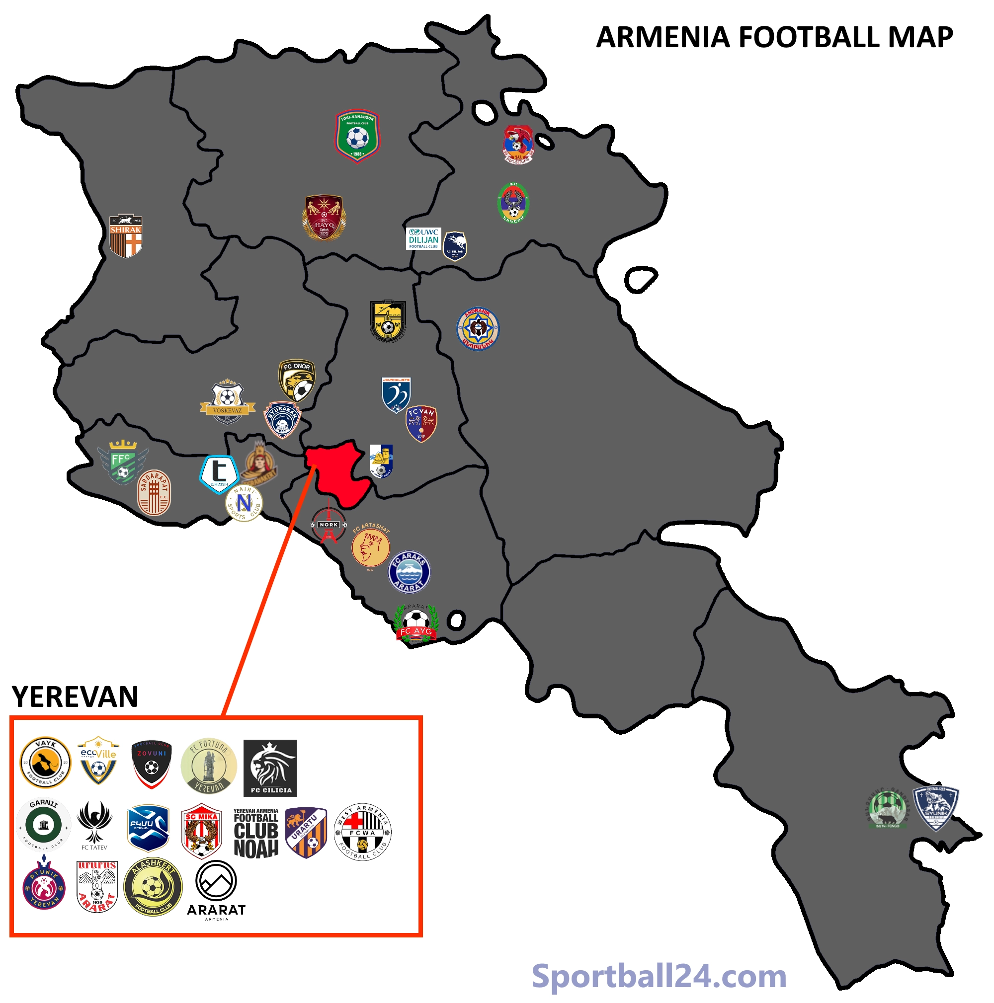 Футбольная карта Армении