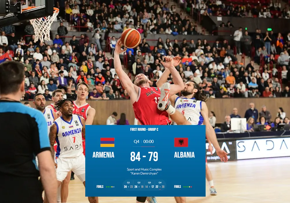 Сборная Армении по баскетболу победила Албанию